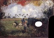 Camille Pissarro The artist-s palette with a landscape oil painting reproduction